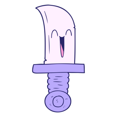 parlak neon renkli çizgi film bıçağı