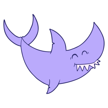 parlak neon renkli çizgi film köpekbalığı