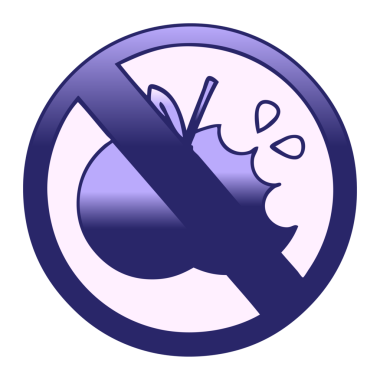 Parlak neon rengi ile yenmez işaretinin gölgeli çizgi filmi