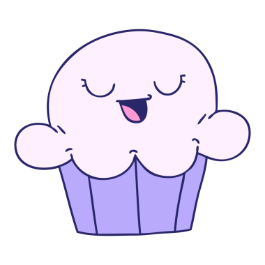 El çizimi tuhaf çizgi film mutlu pasta parlak neon rengi