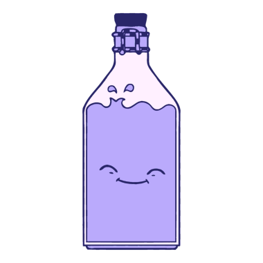 parlak neon renkli eski su şişesi çizgi filmi