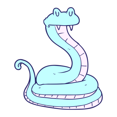 parlak neon renkli çizgi film yılanı