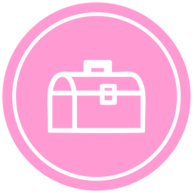 araç kutusu dairesel simgesi parlak neon rengi