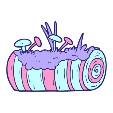 parlak neon renkli mantarlı eski çizgi film günlüğü