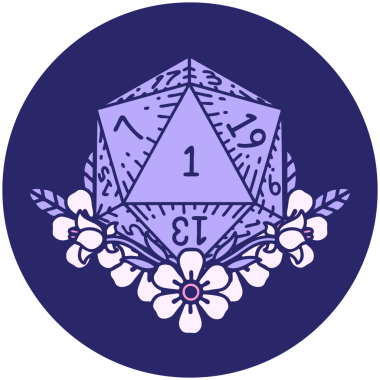 Doğal zarın simgesi. Parlak neon renkli çiçek elementleriyle birlikte yuvarlanıyor.