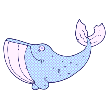 Parlak neon renkli serbest çizim balinası