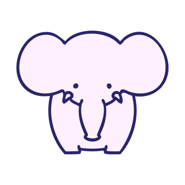 parlak neon renkli garip gölgeli çizgi film fili