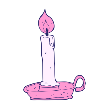 parlak neon renkli eski bir şamdan.