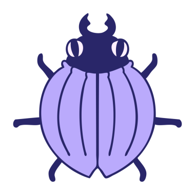 Parlak neon renkli el çizimi garip çizgi film böceği.