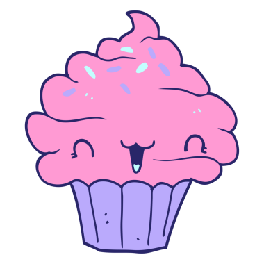 Parlak neon renkli şirin karikatür şekerli kek.