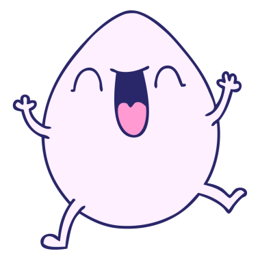 Parlak neon renkli el çizimi garip çizgi film yumurtası.