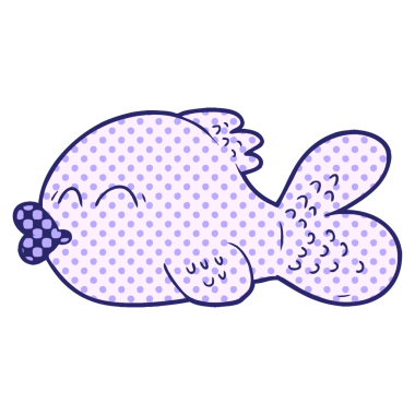 parlak neon renkli çizgi film balığı