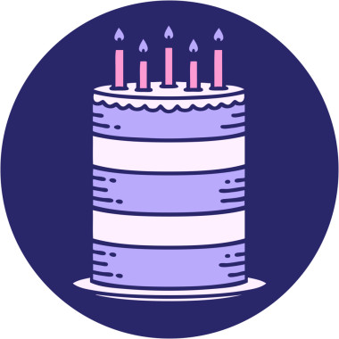 Parlak neon renkli bir doğum günü pastasının ikonik dövme görüntüsü