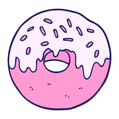 parlak neon renkli çizgi film donutu