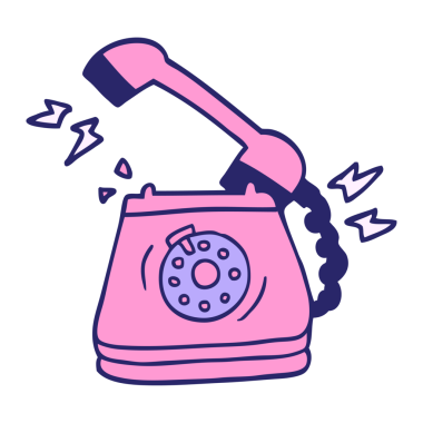 çizgi film karalama eski döner telefon parlak neon renk