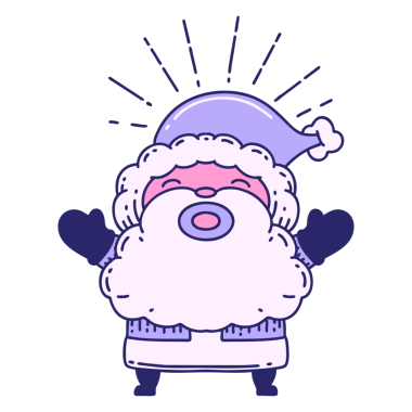 Geleneksel dövme stili Noel Baba Noel Baba karakterinin parlak neon rengi.