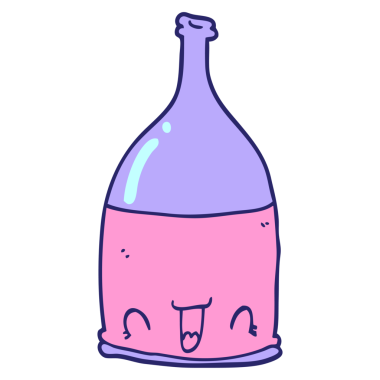 parlak neon renkli şarap şişesi