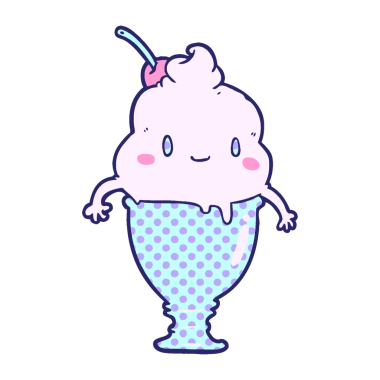 Parlak neon renkli tatlı çizgi film dondurması.