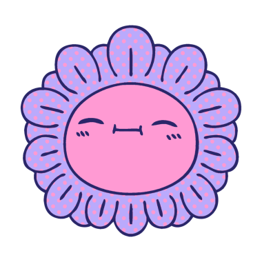 çizgi roman tarzı parlak neon renginde tuhaf karikatür çiçeği