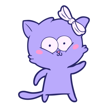 parlak neon renkli çizgi film kedisi