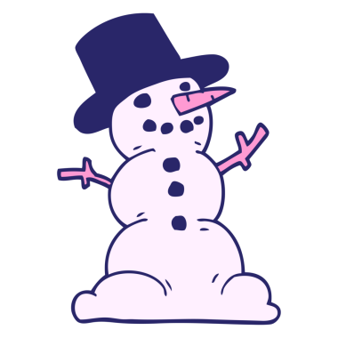 çizgi film karikatürü geleneksel parlak neon renkli kardan adam