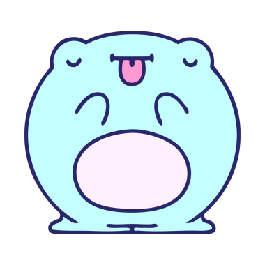 parlak neon renkli şirin bir kurbağa karikatürü