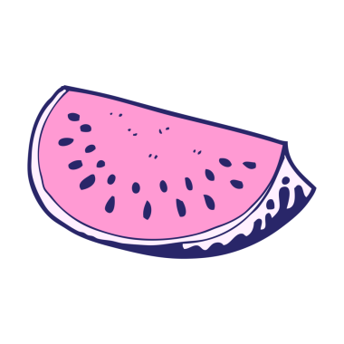 parlak neon renkli karpuz dilimi