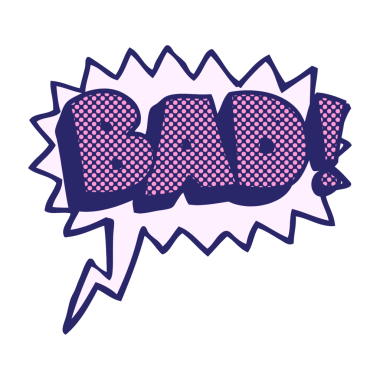 Serbest çizilmiş çizgi roman konuşma balonu çizgi filmi Parlak neon renkli kötü sembol