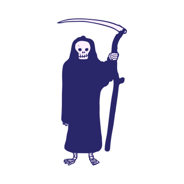 parlak neon renkli ölüm çizgi filmi