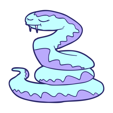 parlak neon renkli çizgi film yılanı