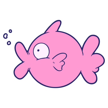 parlak neon renkli çizgi film balığı