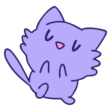 parlak neon renkli sevimli bir kedi çizgi filmi.