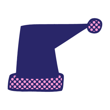 çizgi film elf şapkasını parlak neon renginde karala