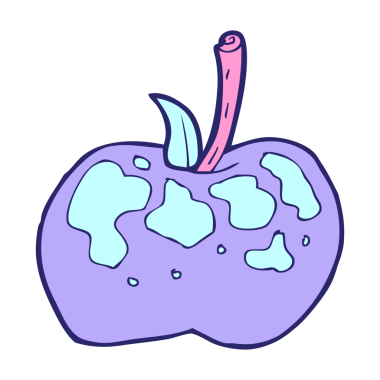 parlak neon renkli çizgi film elması