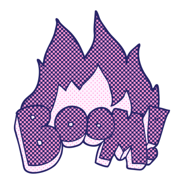 Parlak neon renginde serbest çizim çizgi film tarzı patlama