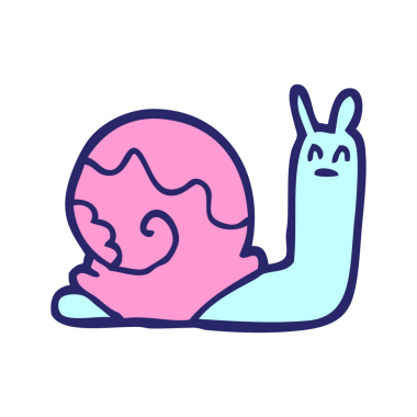 çizgi film karalama salyangozu parlak neon rengi