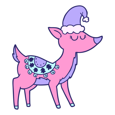 parlak neon renkli çizgi film ren geyiği