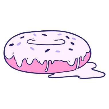 parlak neon renkli çizgi film donutu