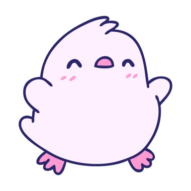 parlak neon renkli şirin küçük bir kuş karikatürü