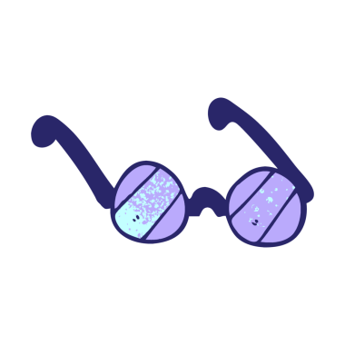 çizgi film karalama cam gözlükleri parlak neon renkli