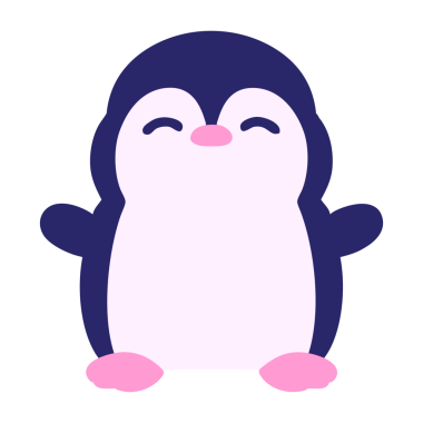 Parlak neon renkli şirin küçük penguen