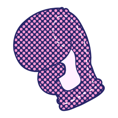 çizgi film karalama boks eldiveni parlak neon rengi