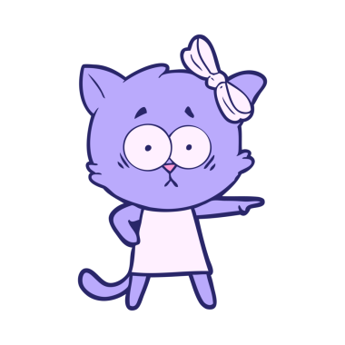 parlak neon renkli çizgi film kedisi