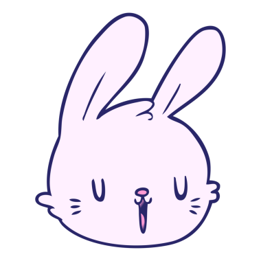 parlak neon renkli çizgi film tavşan yüzü