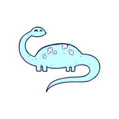 parlak neon renginde karikatür dinozoru