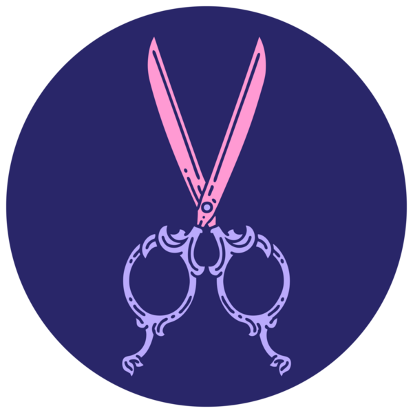 Berber makasının parlak neon renkli ikonik dövme görüntüsü