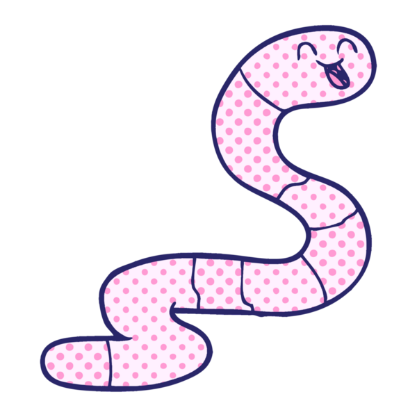 parlak neon renkli çizgi film solucanı