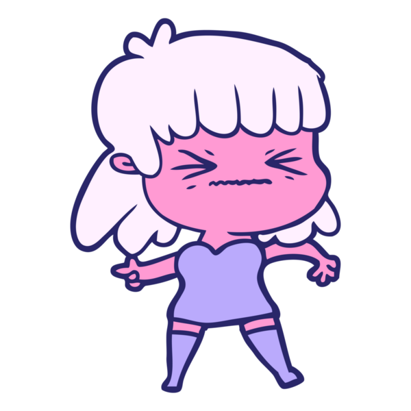 Parlak neon renkli çizgi film kadını