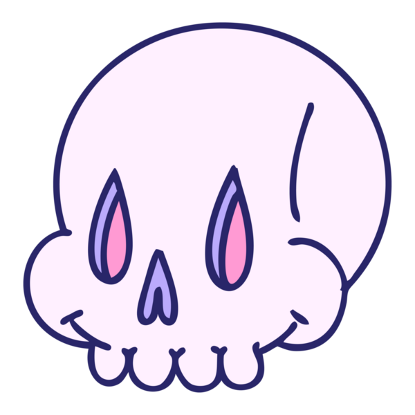 parlak neon renkli ürkütücü bir kafatası karikatürü