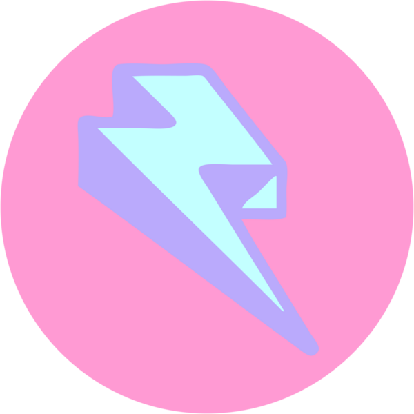 Parlak neon rengi yıldırımın ikonik dövme tarzı görüntüsü